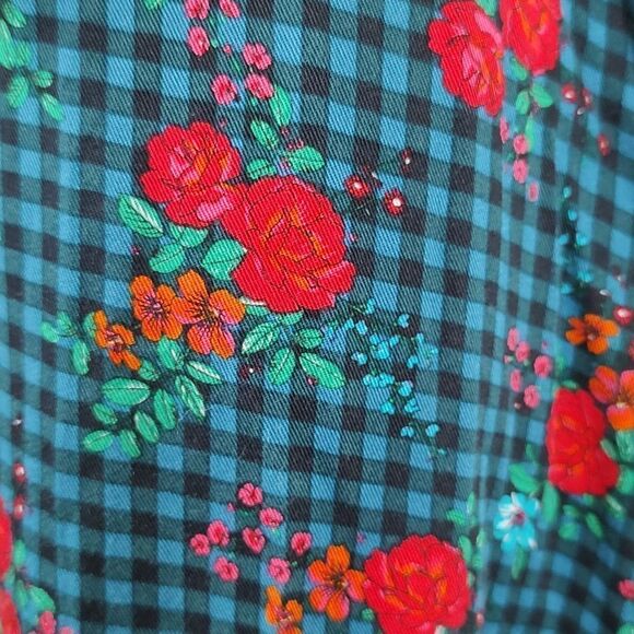 Matilda Jane Women's Fa La La Dress Gingham Floral Button Front Shirtdress NWT - Picture 11 of 15